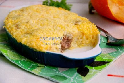 Ароматные фрикадельки под рисово-тыквенным суфле