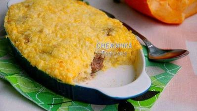 ароматные фрикадельки под рисово-тыквенным суфле