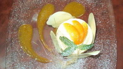 карамельное суфле с абрикосовым пюре