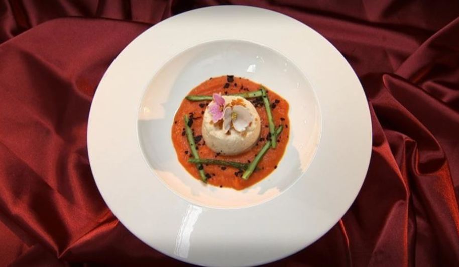 Рецепт куриного суфле с апельсиновыми цукатами на морковном пюре