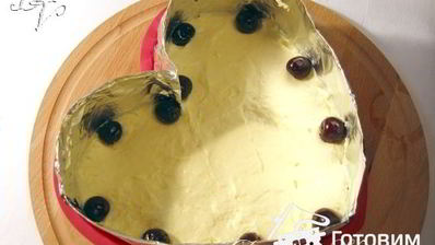 нежный торт-суфле с вишней