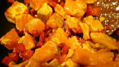 сибас с творожно-сырным суфле и семгой