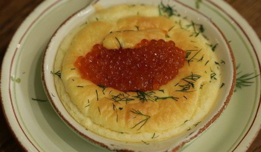 Рецепт сливочного суфле с красной икрой