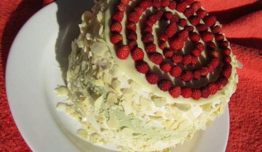 Рецепт торта-суфле мята с земляникой