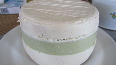 торт-суфле мята с земляникой