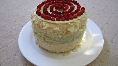 торт-суфле мята с земляникой