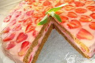 Торт-суфле с клубникой