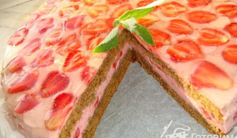 Рецепт торта-суфле с клубникой