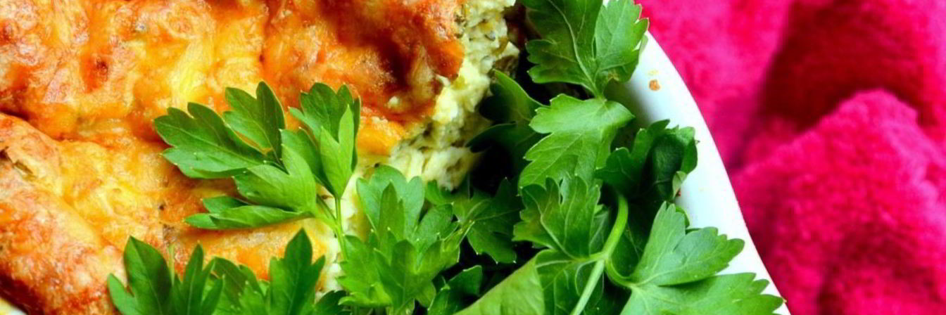 Творожно-картофельное суфле с кинзой