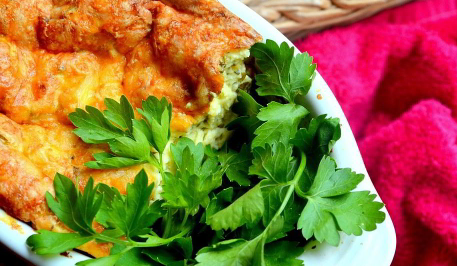 Рецепт творожно-картофельного суфле с кинзой