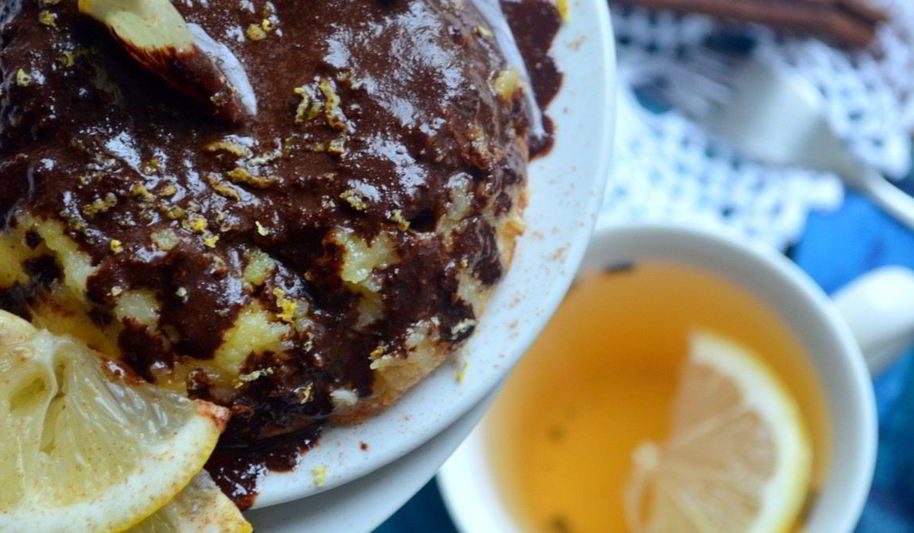 Рецепт творожно-лимонного суфле под растопленным шоколадом