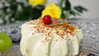 творожное желе с блинами