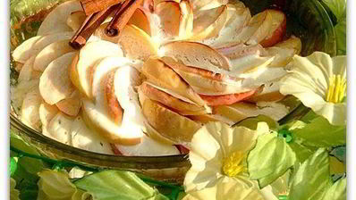 яблочный десерт с медом и маскарпоне