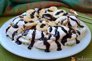 Десерт из зефира с фруктами