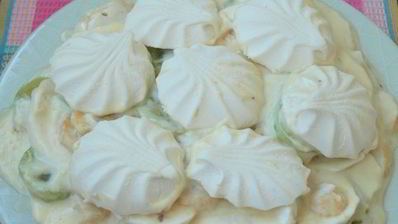 десерт из зефира с фруктами