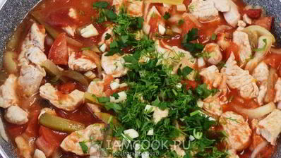 азу из индейки на сковороде