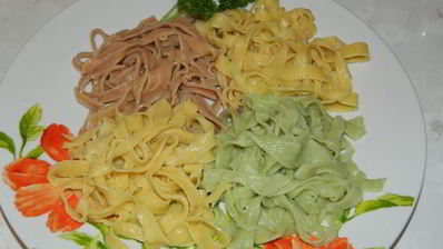 домашняя лапша из овощного пюре