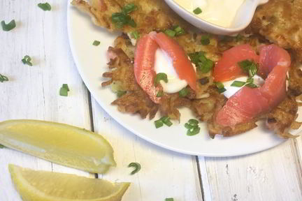 Драники с лососем