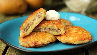 драники с мясом