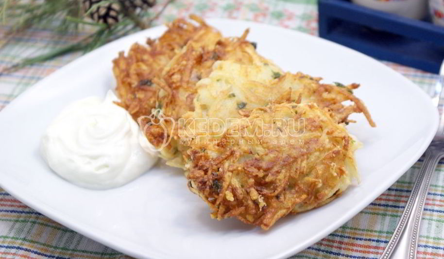 Рецепт драников с сыром и зеленью