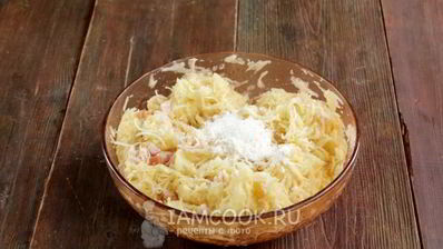 драники с ветчиной и сыром