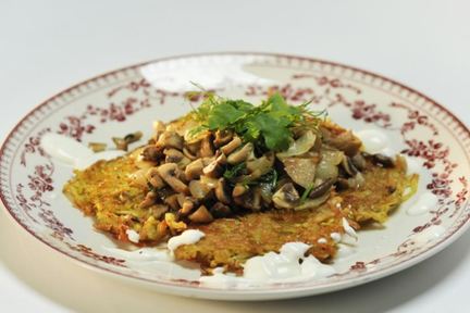 Картофельные драники с грибами