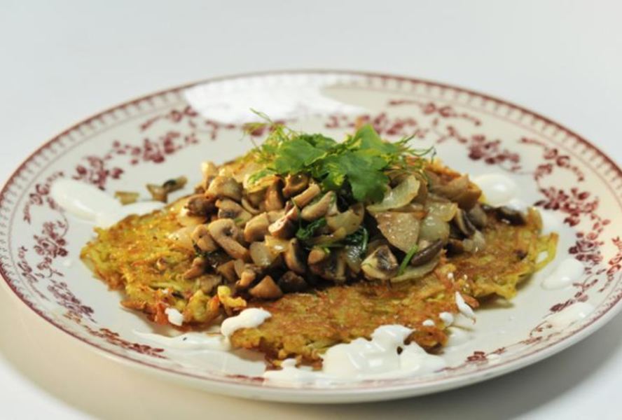 Картофельные драники с грибами