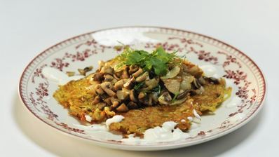 картофельные драники с грибами