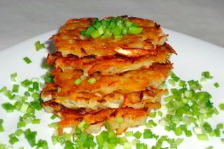 Картофельные драники с капустой