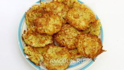 картофельные драники с колбасой и сыром