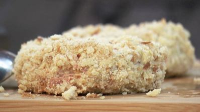 сэндвич с консервированной ветчиной и драником