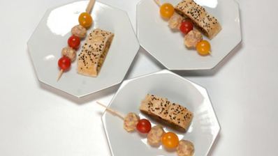 фрикадельки на шпажках с сыром