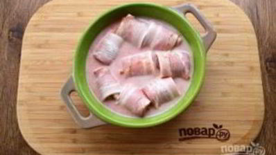 фрикадельки с беконом в сливочно-томатном соусе