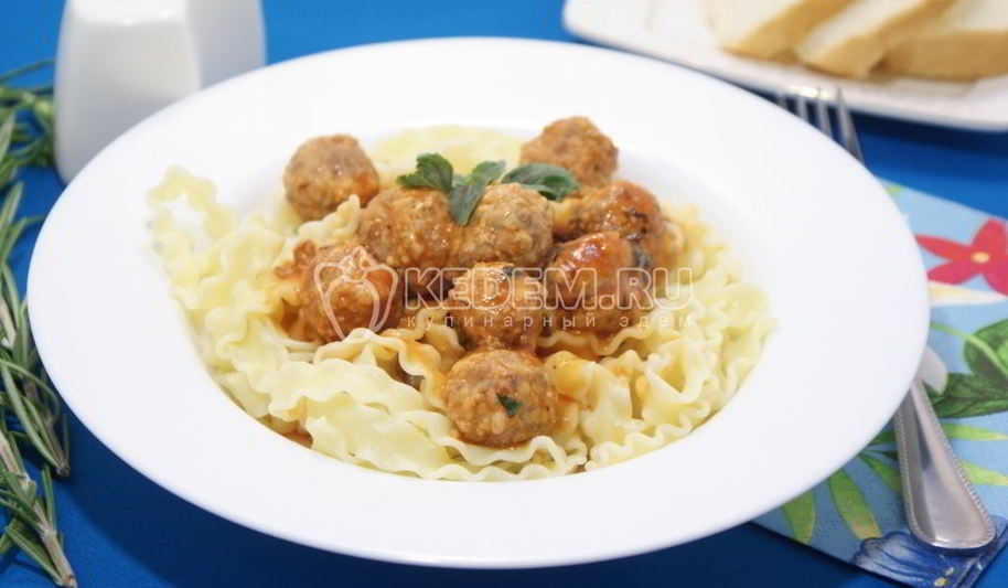 Рецепт фрикаделек в томатном соусе с пастой