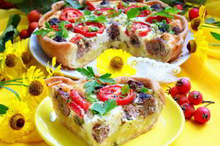 Киш с фрикадельками