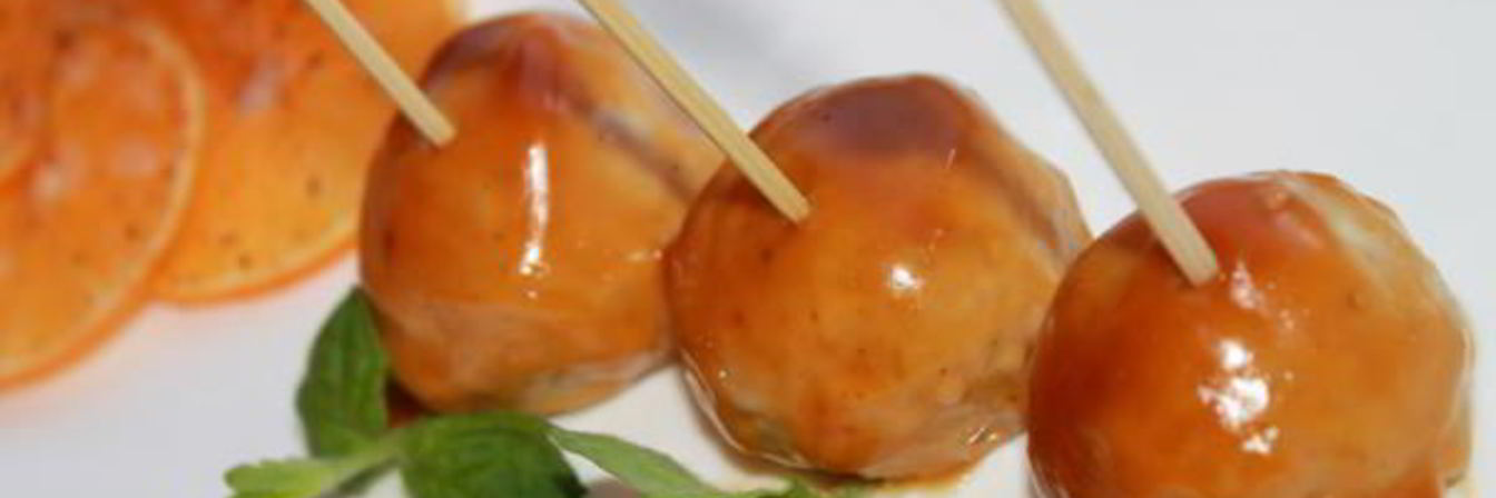 Куриные фрикадельки в острой апельсиновой глазури