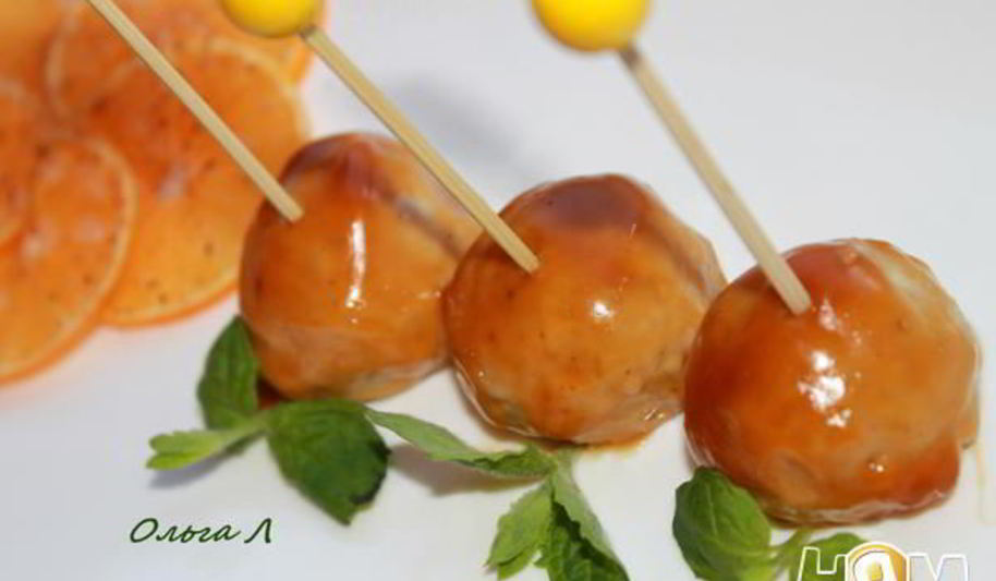 Рецепт куриных фрикаделек в острой апельсиновой глазури