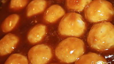 куриные фрикадельки в острой апельсиновой глазури