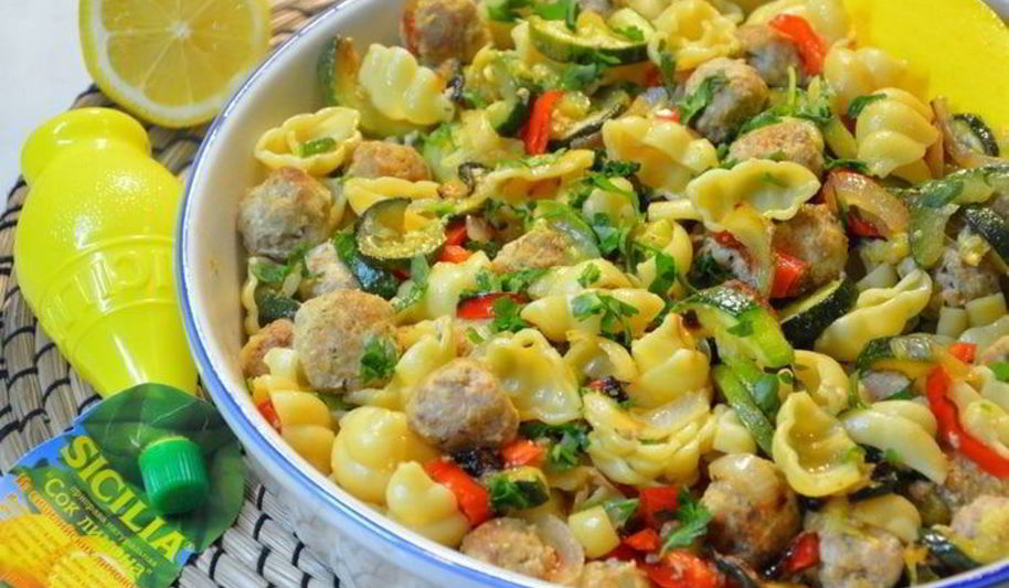 Рецепт макарон с фрикадельками