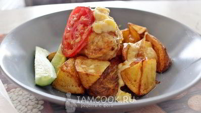 сливочные фрикадельки с картофелем фри