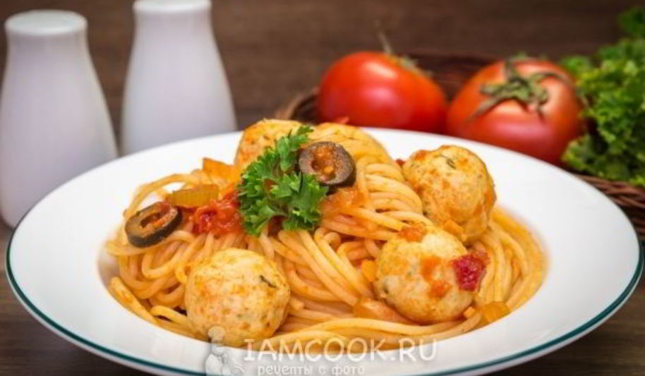 Рецепт спагетти с куриными фрикадельками