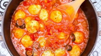 спагетти с куриными фрикадельками