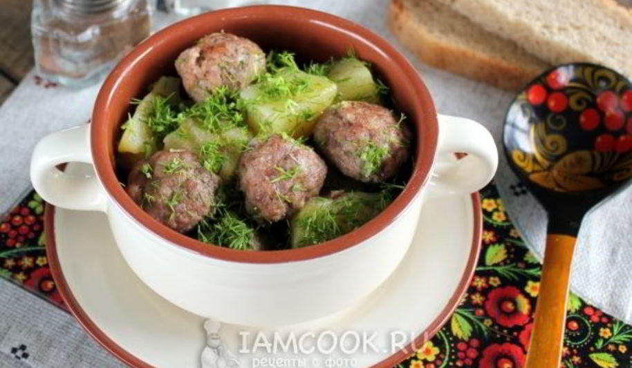 Рецепт тушеной картошки с фрикадельками