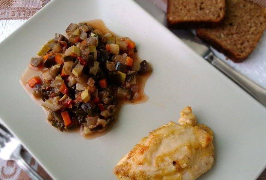 Гарнир из кабачков и баклажанов