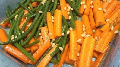 гарнир из моркови и стручковой фасоли