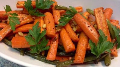 гарнир из моркови и стручковой фасоли