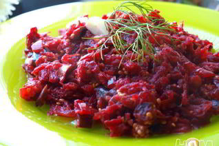 Гарнир из свеклы и баклажанов