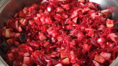 гарнир из свеклы и баклажанов