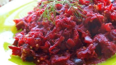 гарнир из свеклы и баклажанов