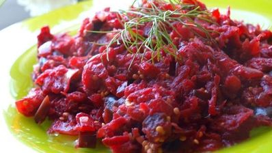 гарнир из свеклы и баклажанов
